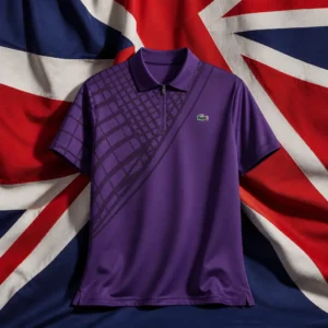 evening exercise for joy — Lacoste Sport Ultra Dry Printed Slim Fit Men's Tennis Polo composed with the flag of the United Kingdom