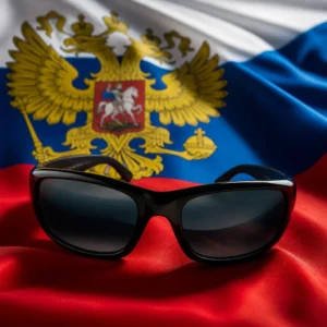 exercise for grief support — Maui Jim Polarized Stingray Wrap Sunglasses with the national flag of Russia