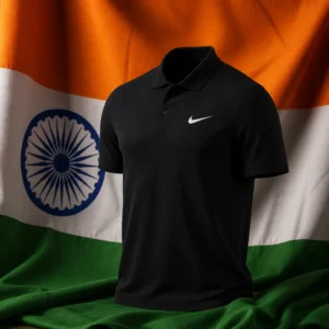 exercise for stress relief — Nike Court Dri-FIT Men's Tennis Polo composed with the national flag of India