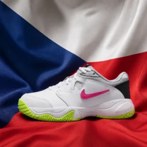 exercise for wellbeing — Nike Court Lite 2 Junior Tennis Shoes composed with the flag of the Czech Republic
