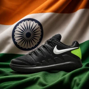 exercise instead of therapy — Nike Court Vapor X Junior Tennis Shoes composed with the national flag of India