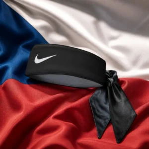 exercise to help with burnout — Nike Dri-FIT Reversible Cooling Tennis Headband composed with the flag of the Czech Republic