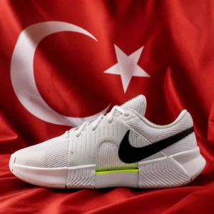 fast paced cardio tennis clinics Fort Lauderdale — Nike Zoom GP Challenge 1.5 Hard Court Women's Tennis Shoes composed with the red Turkish flag and its white crescent and star