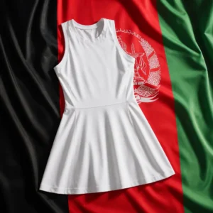 fast paced cardio tennis clinics — Nike Women's Tennis Dress composed with the flag of Afghanistan