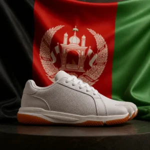 fast paced tennis lessons — Peluva Court Ad-in Men's Tennis Shoes with the national flag of Afghanistan
