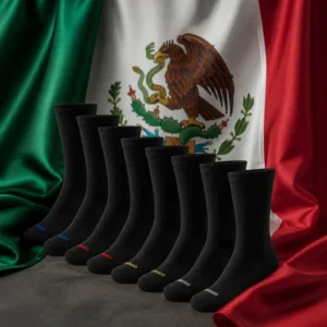 fitness classes for confidence — Penn Crew Men's Tennis Socks 8-Pack arranged with the Mexican flag