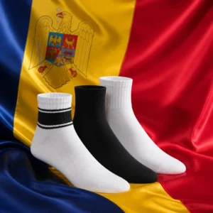 fitness classes for stress relief — Prince Performance Quarter Crew Men's Tennis Socks 3-Pack composed with the Romanian national flag