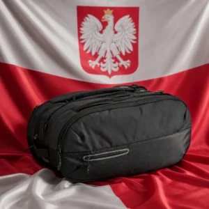 fitness classes for wellness — Prince Tour Carbon Tennis Bag composed with the national flag of Poland