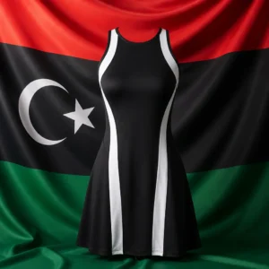 Flagler Village cardio tennis classes — QWERAXZG Criss-Cross Back Sleeveless Women's Tennis Dress composed with the national flag of Libya