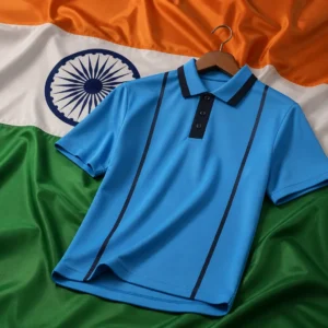 Flagler Village tennis camps — Sergio Tacchini Campo Court Men's Polo Shirt composed with the national flag of India