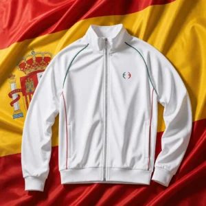 Flagler Village tennis training — Sergio Tacchini Eredita Lightweight Men's Track Jacket with the red and yellow flag of Spain