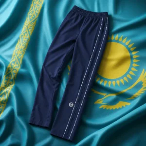 Fort Lauderdale adult cardio tennis classes — Sergio Tacchini Lioni Women's Track Pants composed with the blue flag of Kazakhstan showing the golden sun, eagle, and ornamental band