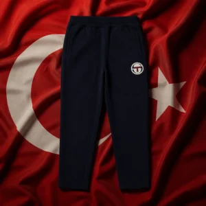 Fort Lauderdale adult tennis class — Sergio Tacchini Priorato Archivio Men's Track Pants composed with the red Turkish flag with white crescent and star