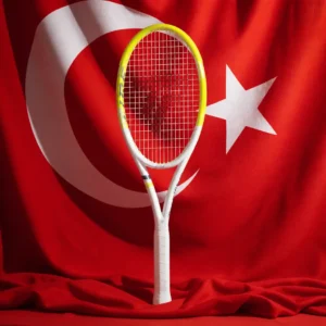 Fort Lauderdale advanced cardiovascular tennis clinic — Tecnifibre Fire 270 Tennis Racquet composed with the red Turkish flag with white crescent and star