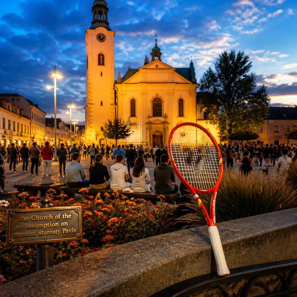 Fort Lauderdale advanced tennis clinics — Tecnifibre T Fight 300 IG Limited Edition Tennis Racquet photographed at the Church of the Assumption on namesti starosty Pavla