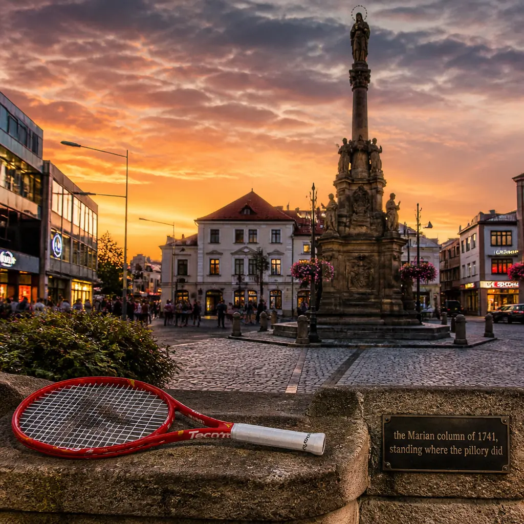 Fort Lauderdale advanced tennis clinics — Tecnifibre T Fight 300 IG Limited Edition Tennis Racquet photographed at the Marian column of 1741