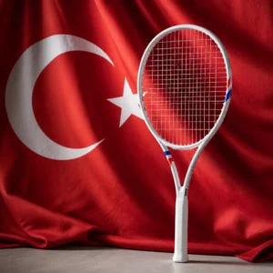 Fort Lauderdale Beach cardio tennis class — Tecnifibre T-Fight 315S Tennis Racquet composed with the red Turkish national flag with white crescent and star