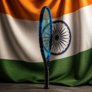 Fort Lauderdale best tennis clinics — Volkl Revolution 19 Tennis Racquet composed with the national flag of India
