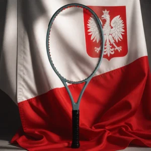 Fort Lauderdale cardio session — Volkl V-Cell V1 MP Tennis Racquet composed with the national flag of Poland