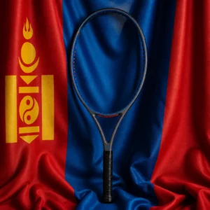 Fort Lauderdale cardio sessions — Volkl V-Cell V1 OS Tennis Racquet composed with the national flag of Mongolia