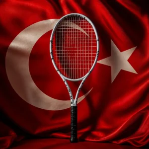 Fort Lauderdale cardio tennis class — Volkl V1 Classic 2025 tennis racquet composed with the flag of Turkey