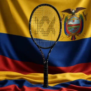 Fort Lauderdale cardio tennis classes — Volkl V1 EVO 2025 tennis racquet composed with the flag of Colombia