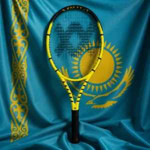 Fort Lauderdale cardio tennis clinics near me — Volkl Vostra V10 Junior Tennis Racquet with the flag of Kazakhstan, light blue field and golden sun above a soaring eagle