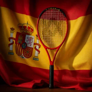 Fort Lauderdale cardio tennis instruction — Volkl Vostra V8 Junior Tennis Racquet with the flag of Spain