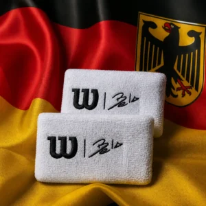 Fort Lauderdale cardio training — Wilson Bela Extra Wide Wrist Support Tennis Wristband with the flag of Germany