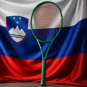 Fort Lauderdale cardio workout — Wilson Blade 100L V10 tennis racquet composed with the flag of Slovenia