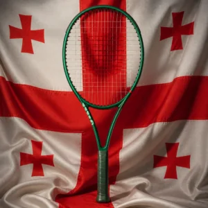 Fort Lauderdale cardiovascular camp — Wilson Blade 100UL V10 tennis racquet composed with the national flag of Georgia