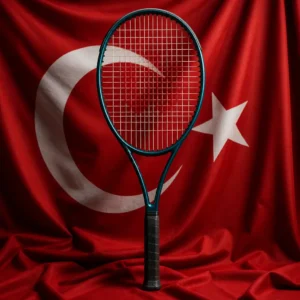 Fort Lauderdale cardiovascular classes — Wilson Blade 98 V9 tennis racquet composed with the flag of Turkey, red field with white star and crescent