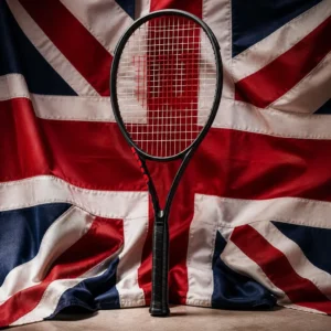 Fort Lauderdale cardiovascular sessions — Wilson Clash 100 Pro V3 tennis racquet composed with the Union Jack flag of the United Kingdom