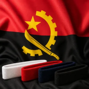 Fort Lauderdale cardiovascular tennis clinic — Wilson Headband composed with the national flag of Angola against a warm background