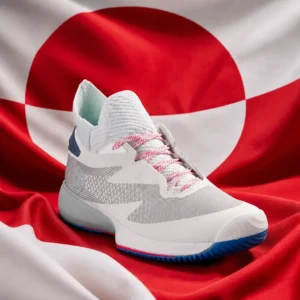 Fort Lauderdale cardiovascular tennis program — Wilson Kaos Rapide SFT Women's Tennis Shoes with the flag of Greenland against a snow-dusted landscape