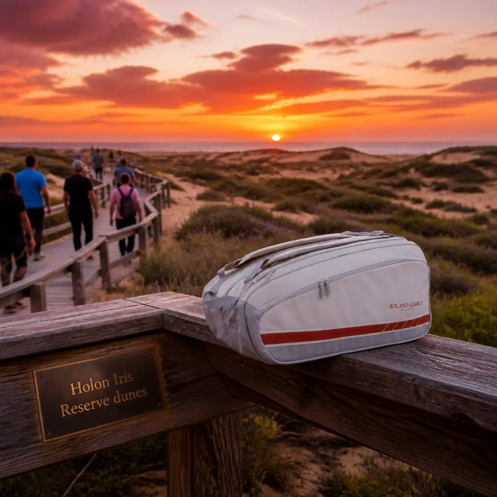 Fort Lauderdale evening cardio tennis class — Wilson Roland Garros 2025 Super Tour Tennis Bag at the Holon Iris Reserve dunes, Holon