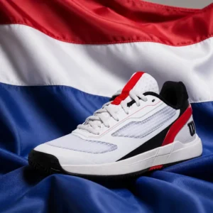 Fort Lauderdale fast paced cardio tennis class — Wilson Rush Pro 5 Junior Tennis Shoes with the flag of the Netherlands