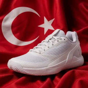 Fort Lauderdale fast paced cardio tennis classes — Wilson Rush Pro 5 tennis shoes composed with the flag of Turkey