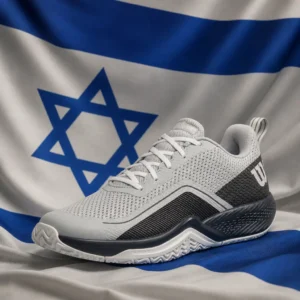 Fort Lauderdale fast paced cardio tennis lessons — Wilson Rush Pro Lite Men's Tennis Shoes with the flag of Israel