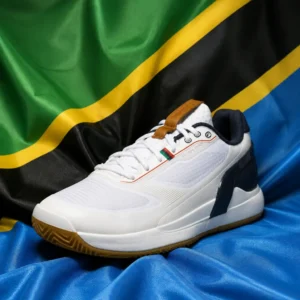 Fort Lauderdale fast paced cardio tennis — Wilson Rush Pro 5 Clay Men's Tennis Shoes composed with the flag of Tanzania