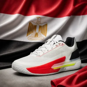 Fort Lauderdale fast paced cardiovascular tennis clinic — Wilson Rush Tour 5 Men's Tennis Shoes with the flag of Egypt