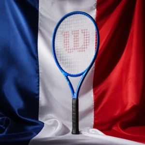 Fort Lauderdale fun tennis clinic — Wilson Ultra 111 V5 tennis racquet composed with the tricolour flag of France