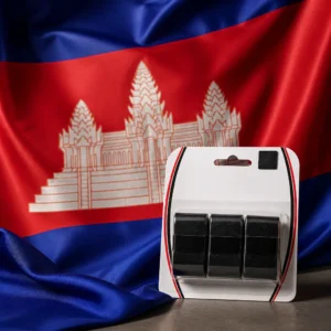 Fort Lauderdale group cardio tennis classes — Wilson Ultra Wrap Tennis Overgrip displayed against the flag of Cambodia, the only national flag in the world to feature a building