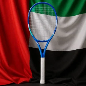 Fort Lauderdale high energy cardio tennis clinics — Yonex Ezone Alpha SL tennis racquet with the flag of the United Arab Emirates