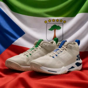 Fort Lauderdale high energy cardiovascular tennis clinic — Yonex Graphite Throttle Men's Tennis Shoes with the flag of Equatorial Guinea
