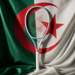 Fort Lauderdale high energy tennis classes — Yonex Muse 100 Tennis Racquet composed with the national flag of Algeria