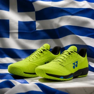 Fort Lauderdale intermediate cardio tennis clinics — Yonex Power Cushion Ad-Accel Men's Tennis Shoes with the flag of Greece