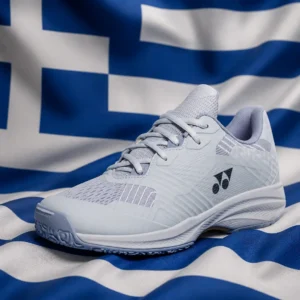 Fort Lauderdale intermediate tennis class — Yonex Power Cushion Sonicage Clay Men's Tennis Shoes with the flag of Greece