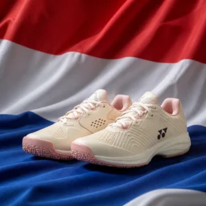 Fort Lauderdale intermediate tennis classes — Yonex Power Cushion Sonicage Clay Women's Tennis Shoes with the flag of the Netherlands