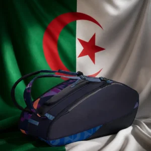 Fort Lauderdale intermediate tennis lessons — Yonex Pro Tennis Bag (12 Racquet) composed with the green and white national flag of Algeria featuring its red crescent and star